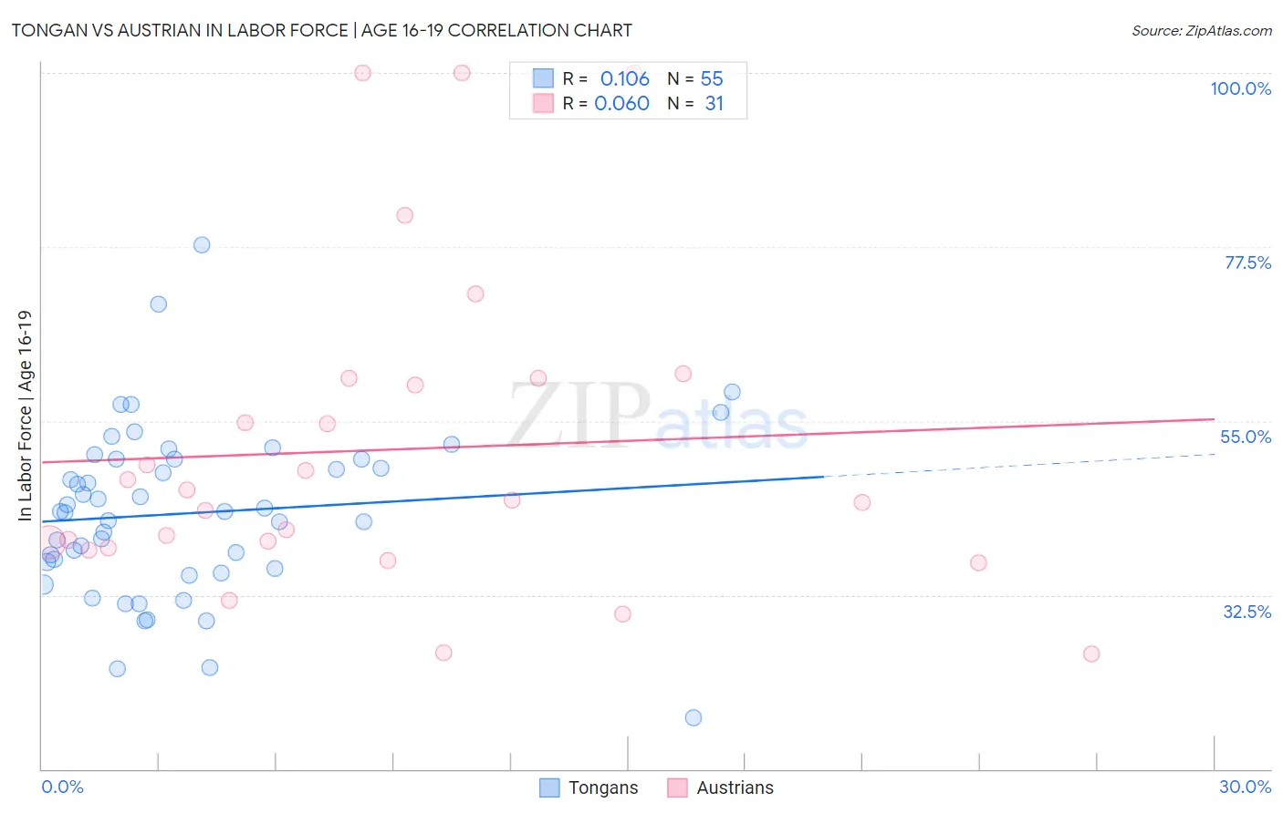 Tongan vs Austrian In Labor Force | Age 16-19