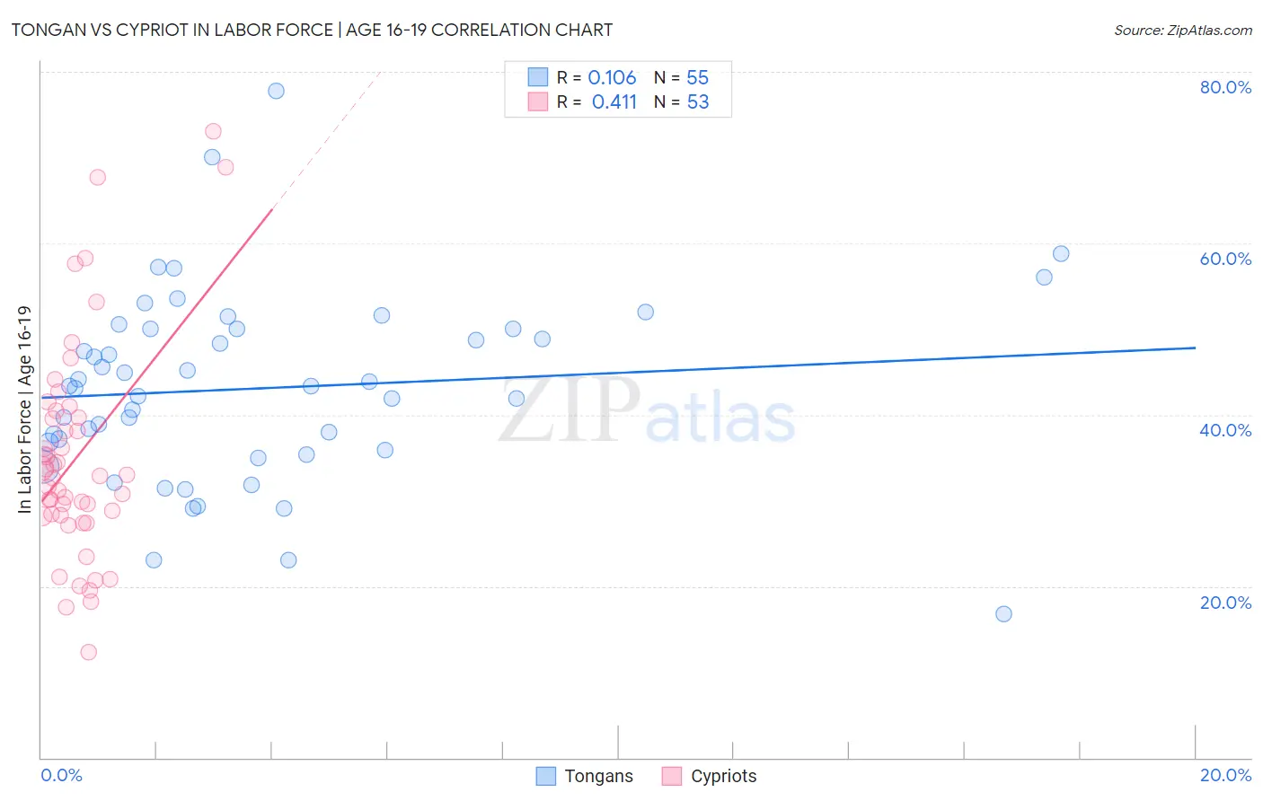 Tongan vs Cypriot In Labor Force | Age 16-19