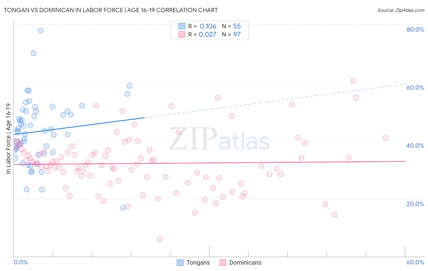 Tongan vs Dominican In Labor Force | Age 16-19