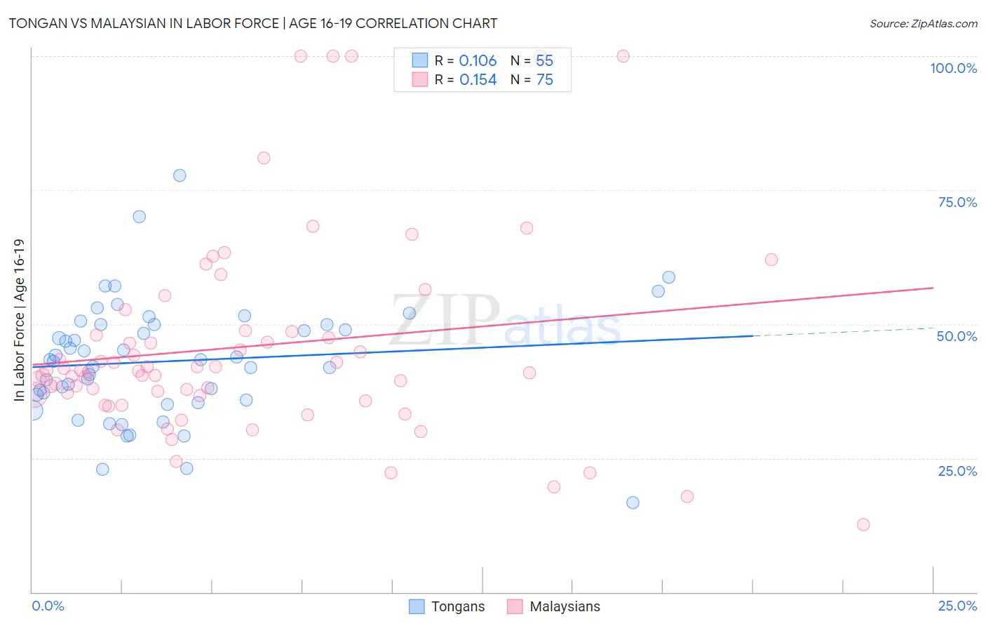 Tongan vs Malaysian In Labor Force | Age 16-19