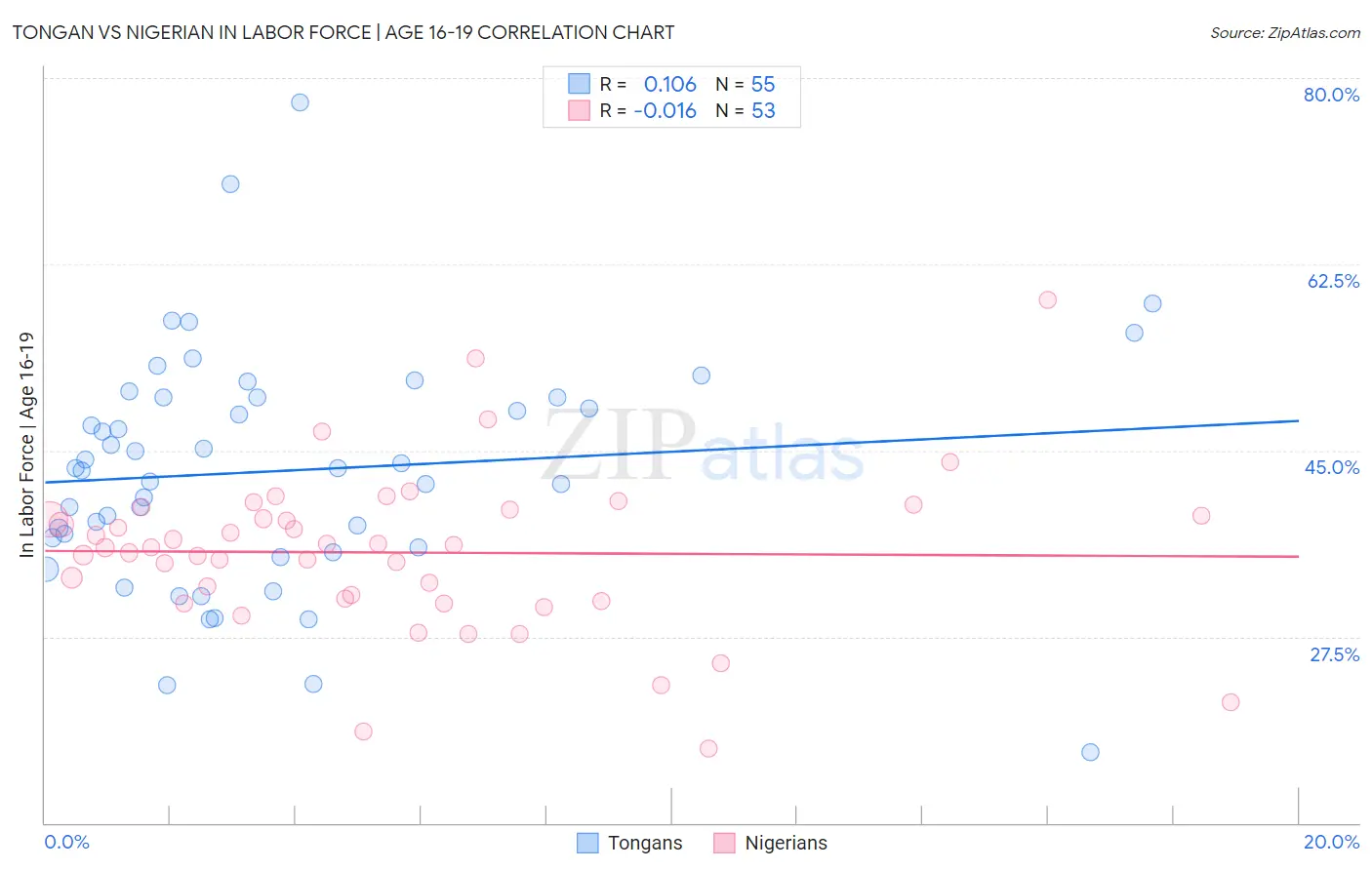 Tongan vs Nigerian In Labor Force | Age 16-19