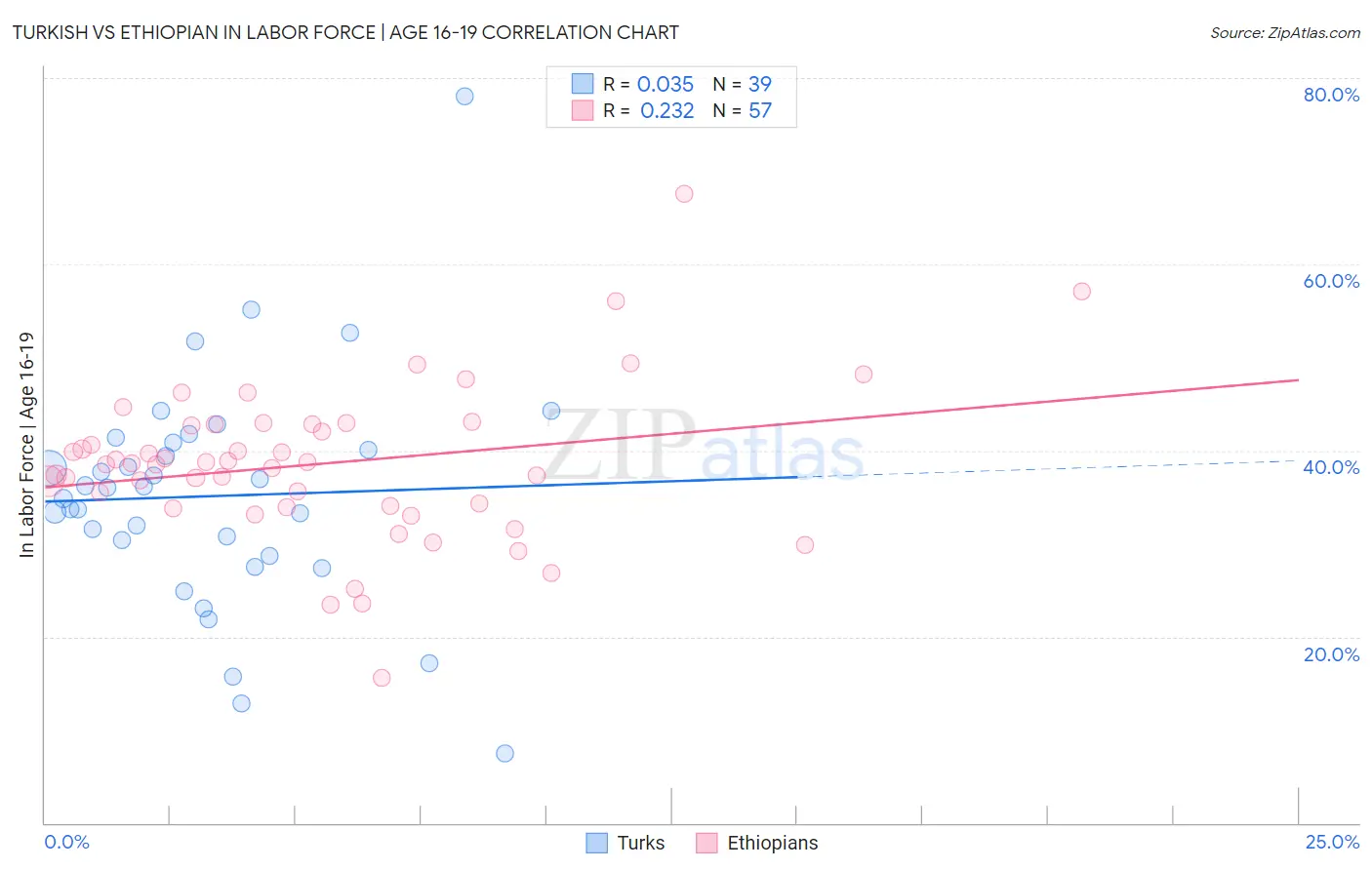 Turkish vs Ethiopian In Labor Force | Age 16-19