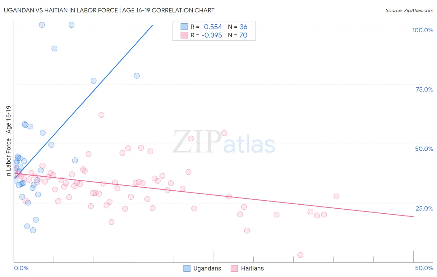 Ugandan vs Haitian In Labor Force | Age 16-19