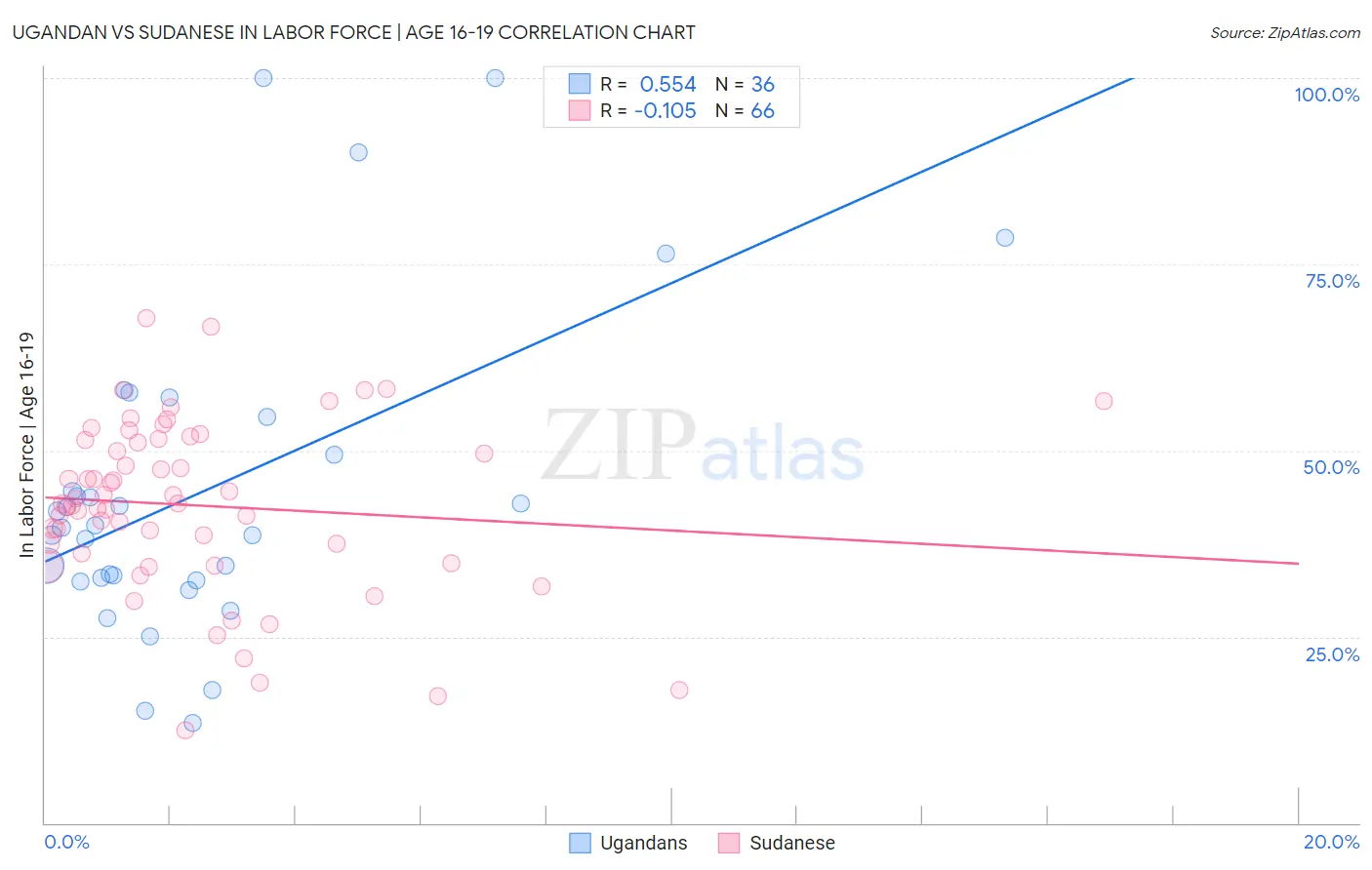 Ugandan vs Sudanese In Labor Force | Age 16-19