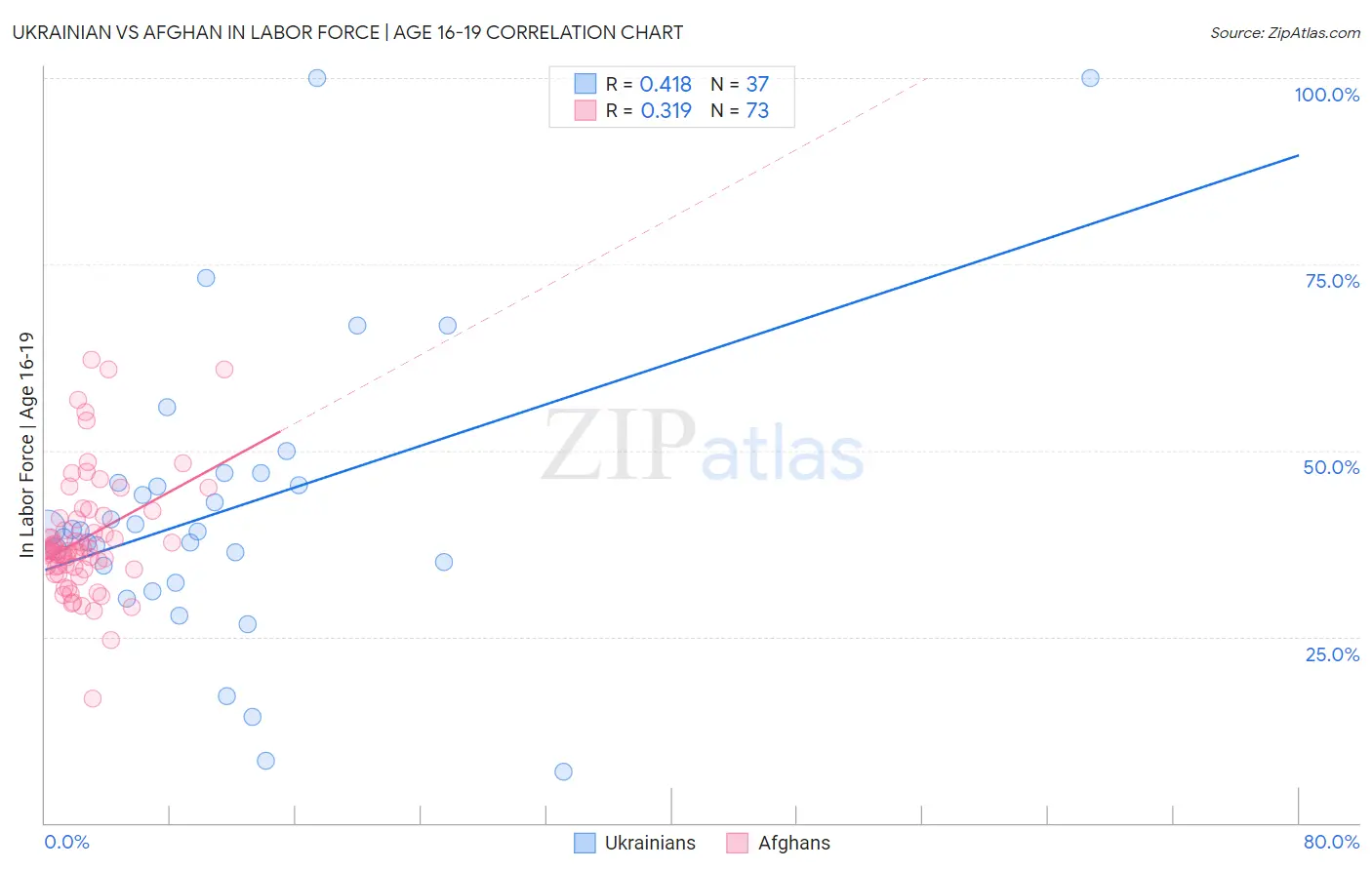 Ukrainian vs Afghan In Labor Force | Age 16-19