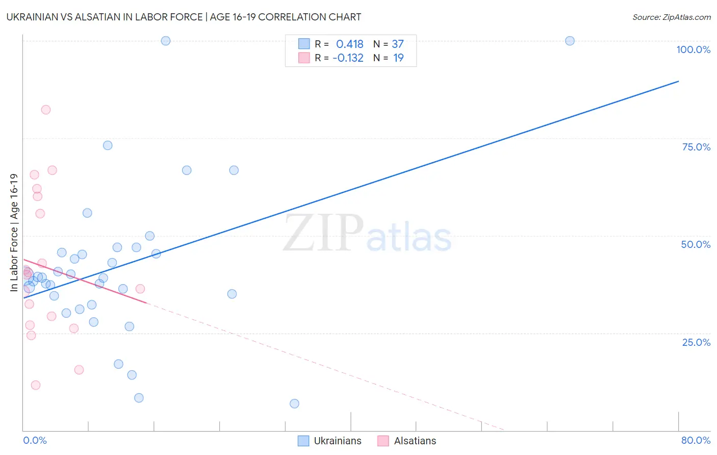 Ukrainian vs Alsatian In Labor Force | Age 16-19