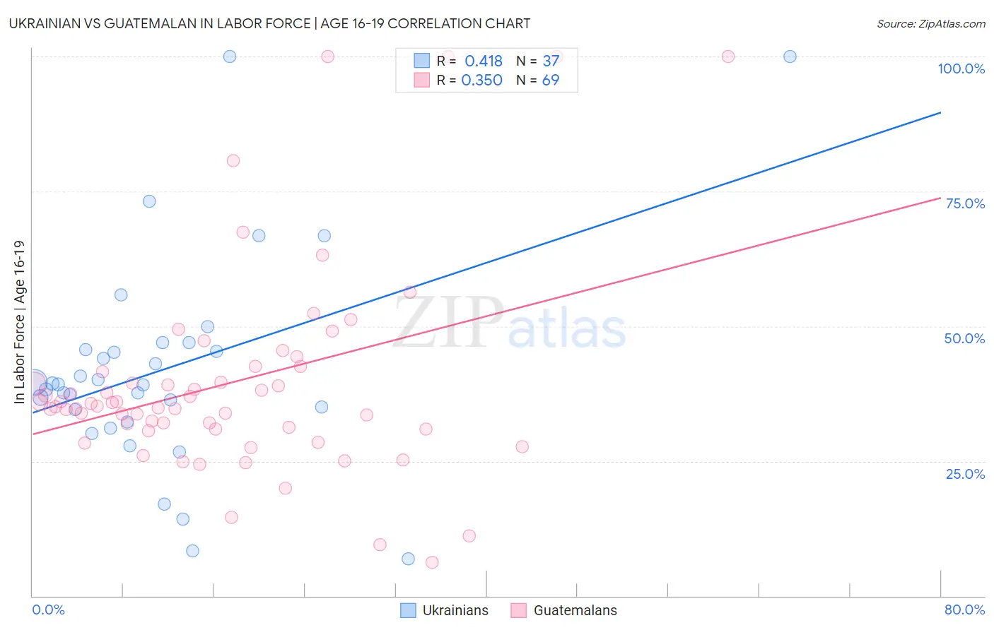Ukrainian vs Guatemalan In Labor Force | Age 16-19