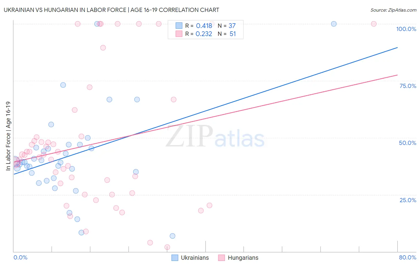 Ukrainian vs Hungarian In Labor Force | Age 16-19