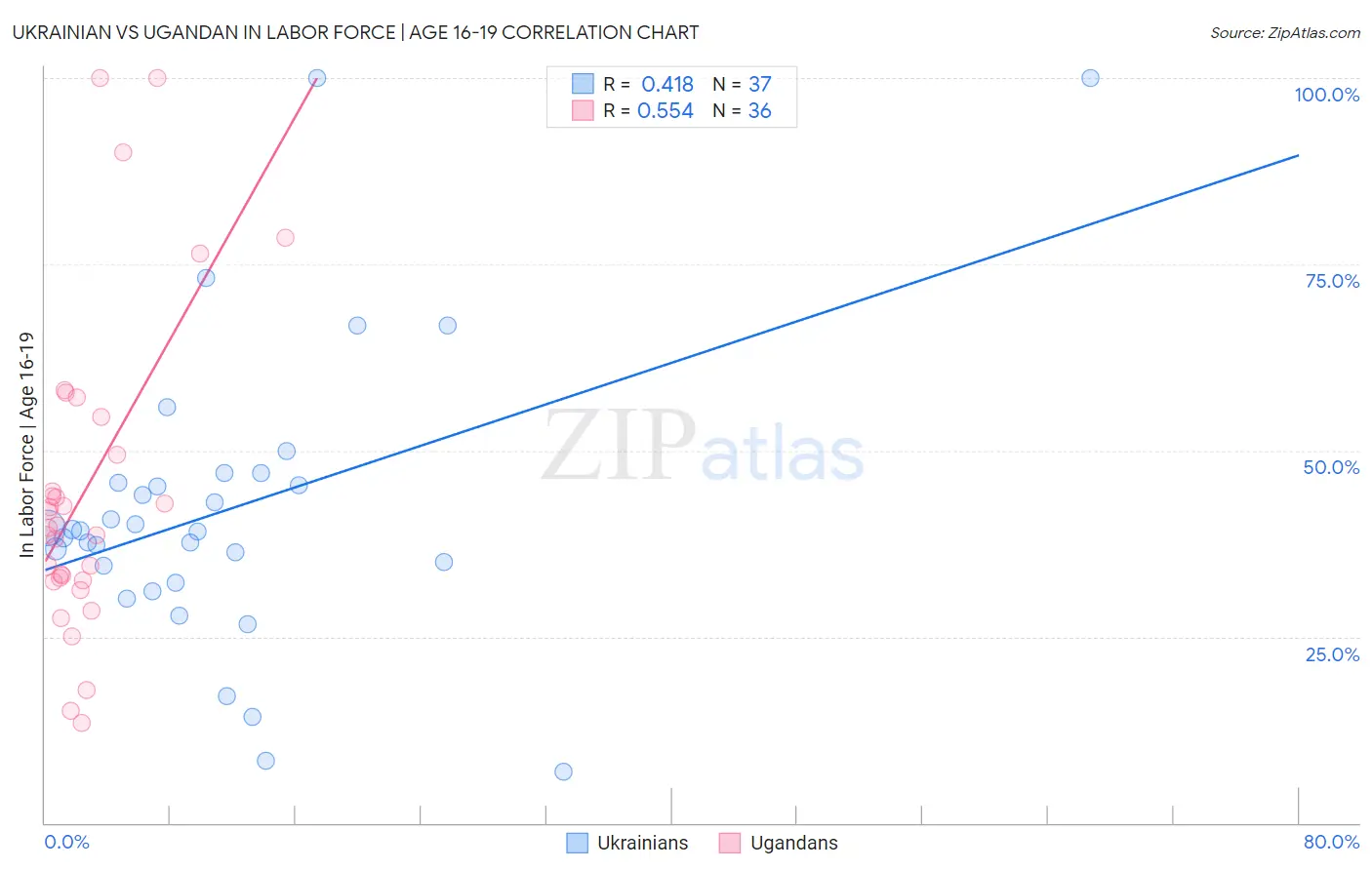 Ukrainian vs Ugandan In Labor Force | Age 16-19