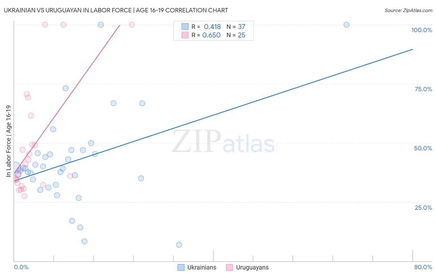 Ukrainian vs Uruguayan In Labor Force | Age 16-19