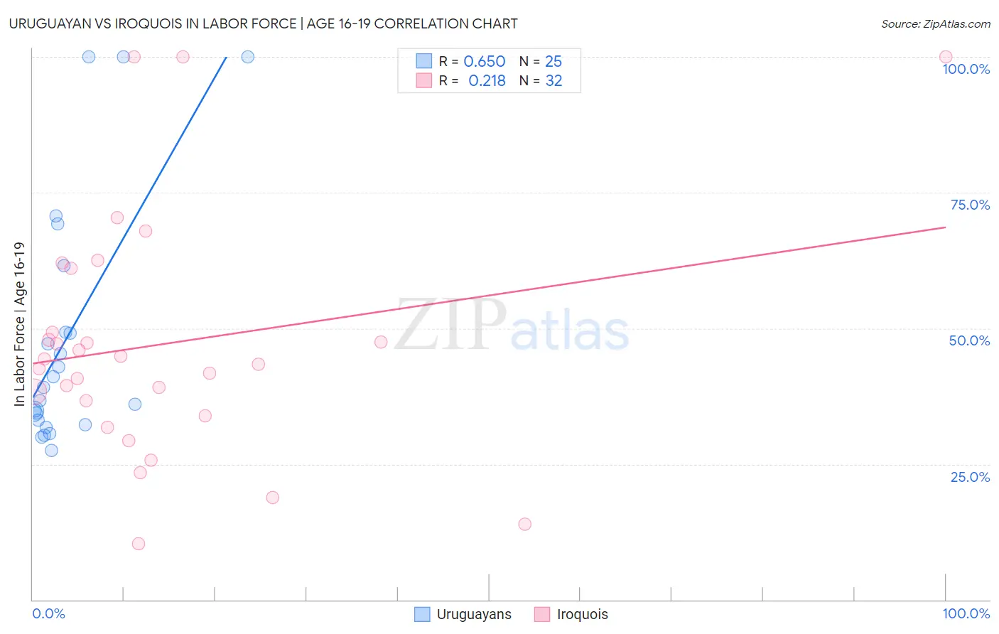 Uruguayan vs Iroquois In Labor Force | Age 16-19