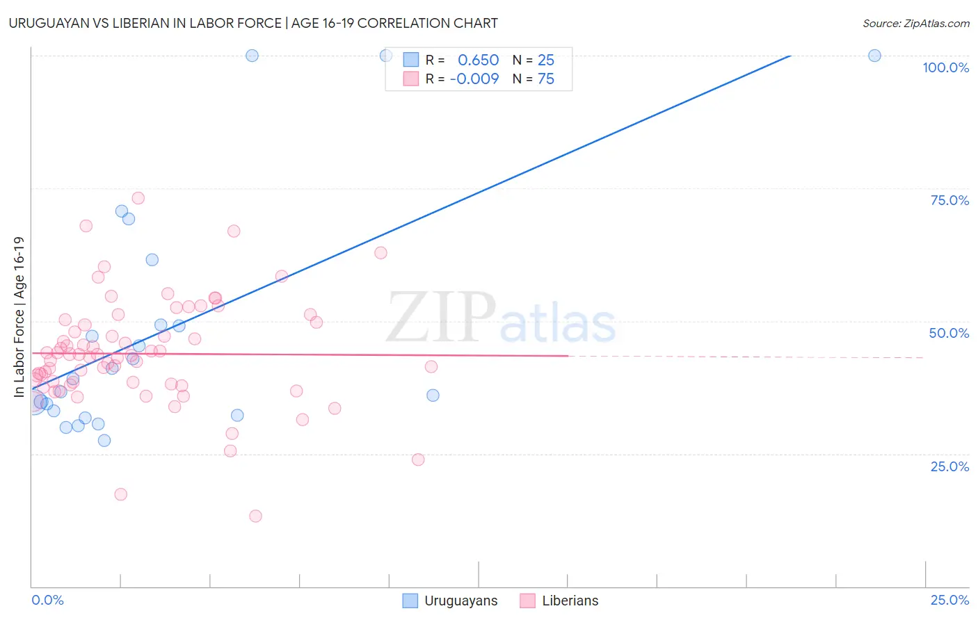 Uruguayan vs Liberian In Labor Force | Age 16-19