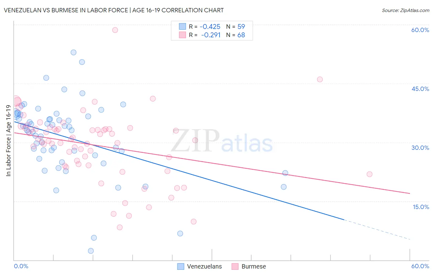 Venezuelan vs Burmese In Labor Force | Age 16-19