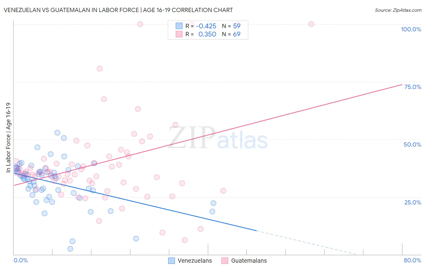 Venezuelan vs Guatemalan In Labor Force | Age 16-19
