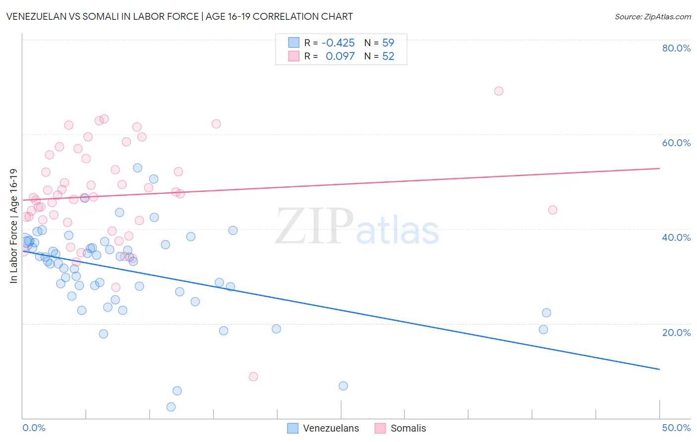 Venezuelan vs Somali In Labor Force | Age 16-19