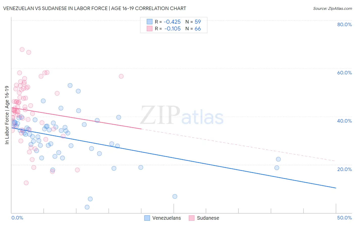 Venezuelan vs Sudanese In Labor Force | Age 16-19