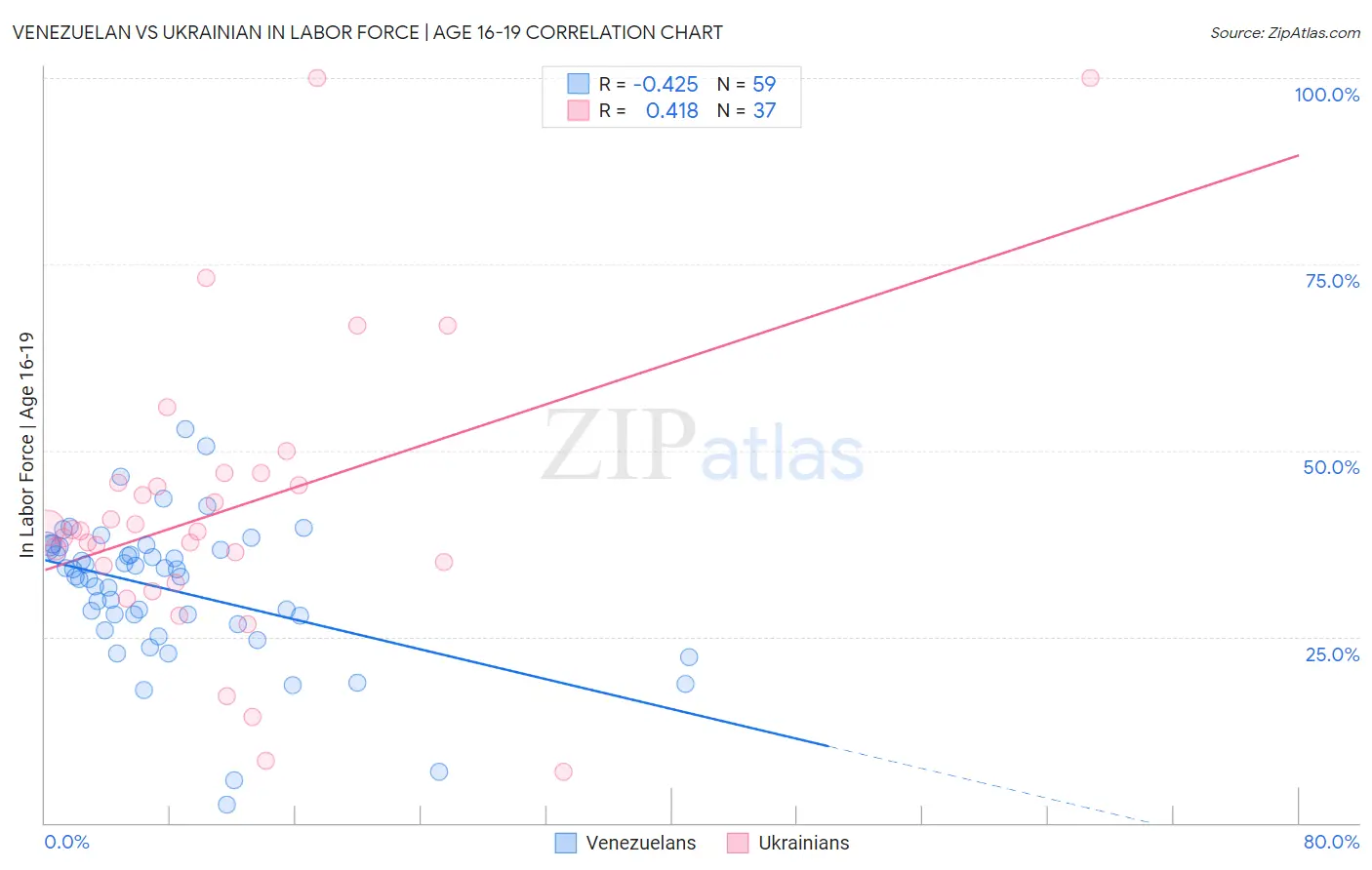 Venezuelan vs Ukrainian In Labor Force | Age 16-19