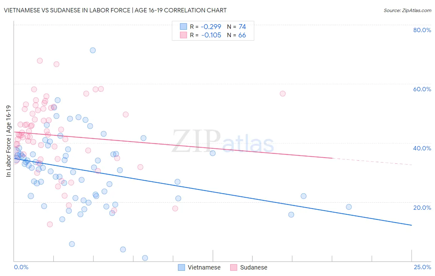 Vietnamese vs Sudanese In Labor Force | Age 16-19