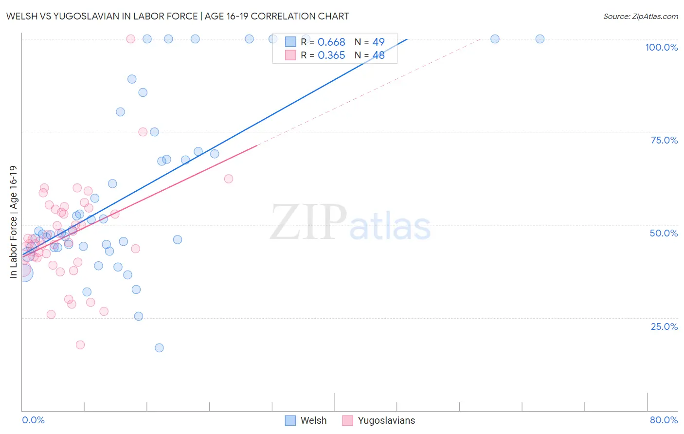 Welsh vs Yugoslavian In Labor Force | Age 16-19