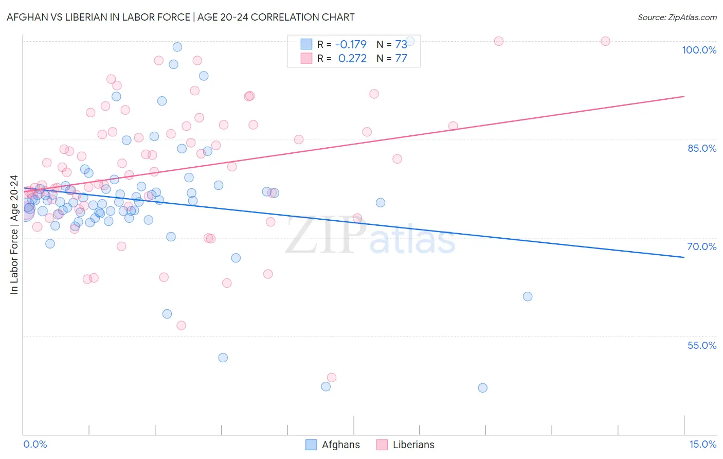 Afghan vs Liberian In Labor Force | Age 20-24