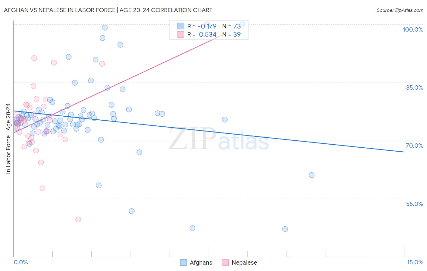 Afghan vs Nepalese In Labor Force | Age 20-24