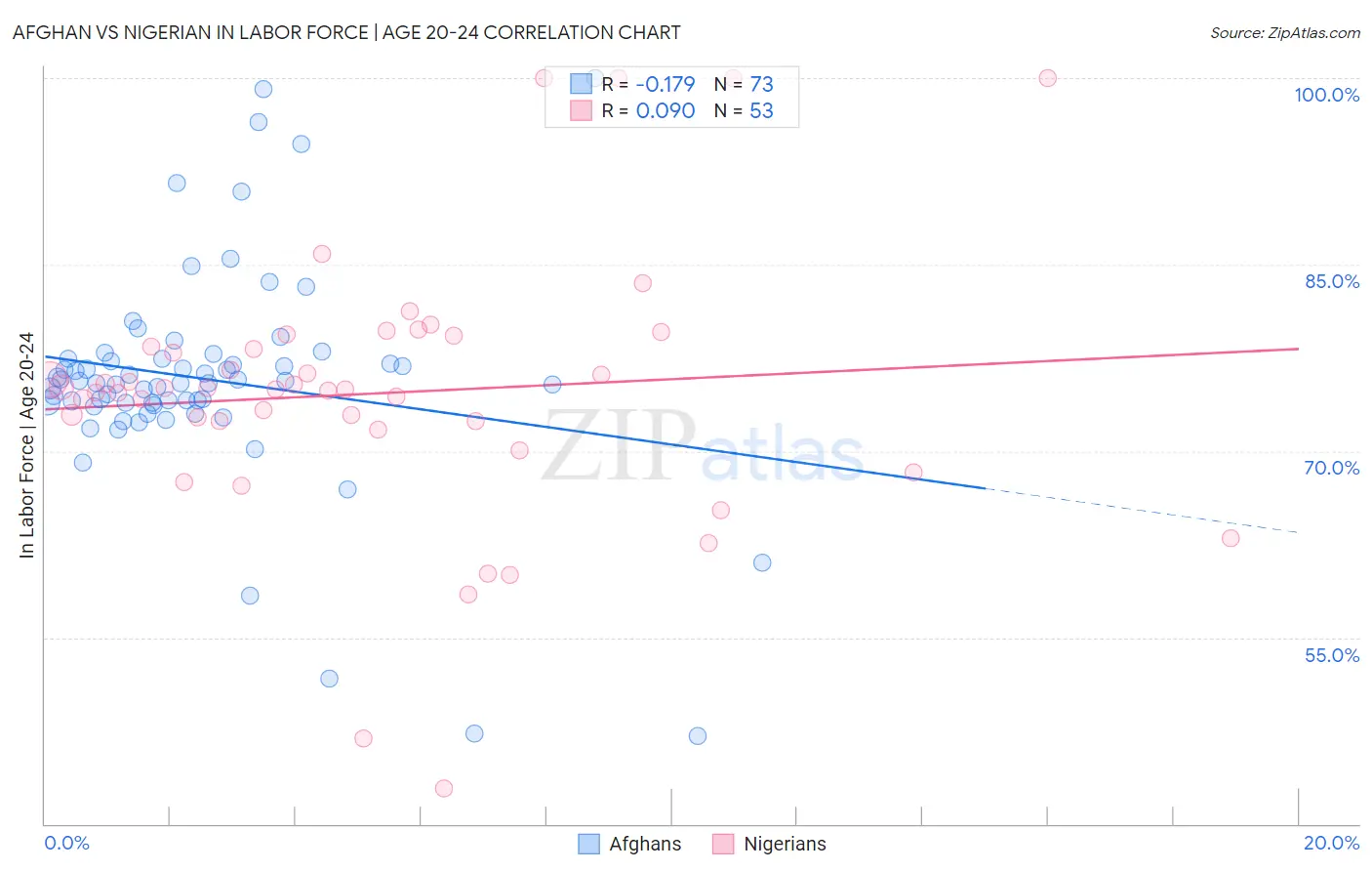 Afghan vs Nigerian In Labor Force | Age 20-24