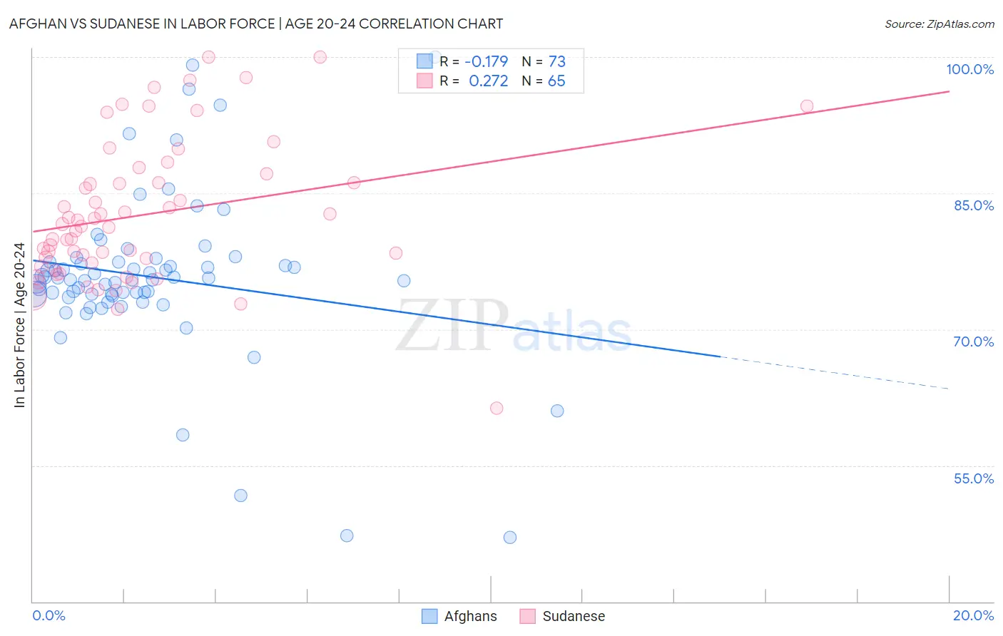 Afghan vs Sudanese In Labor Force | Age 20-24