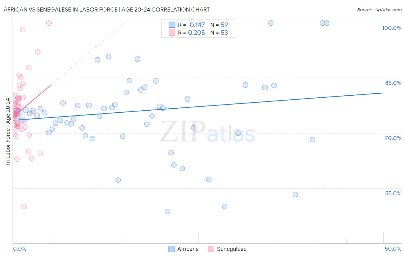 African vs Senegalese In Labor Force | Age 20-24