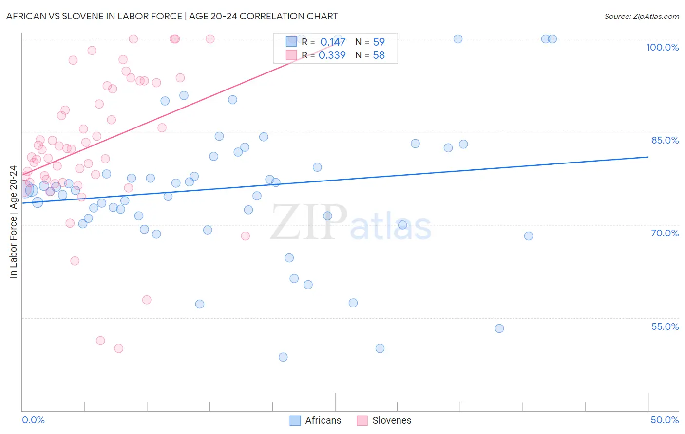 African vs Slovene In Labor Force | Age 20-24