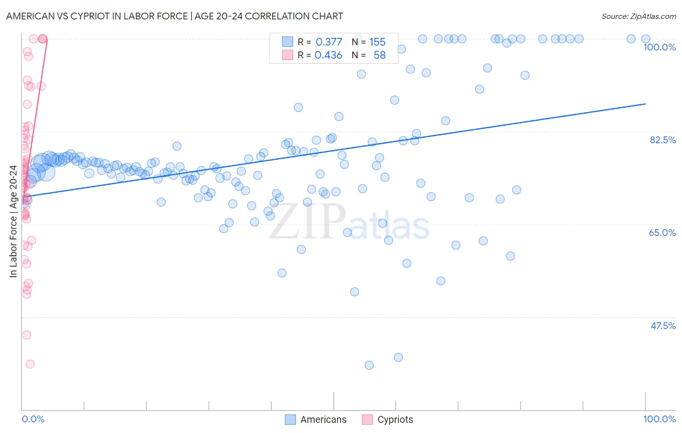 American vs Cypriot In Labor Force | Age 20-24