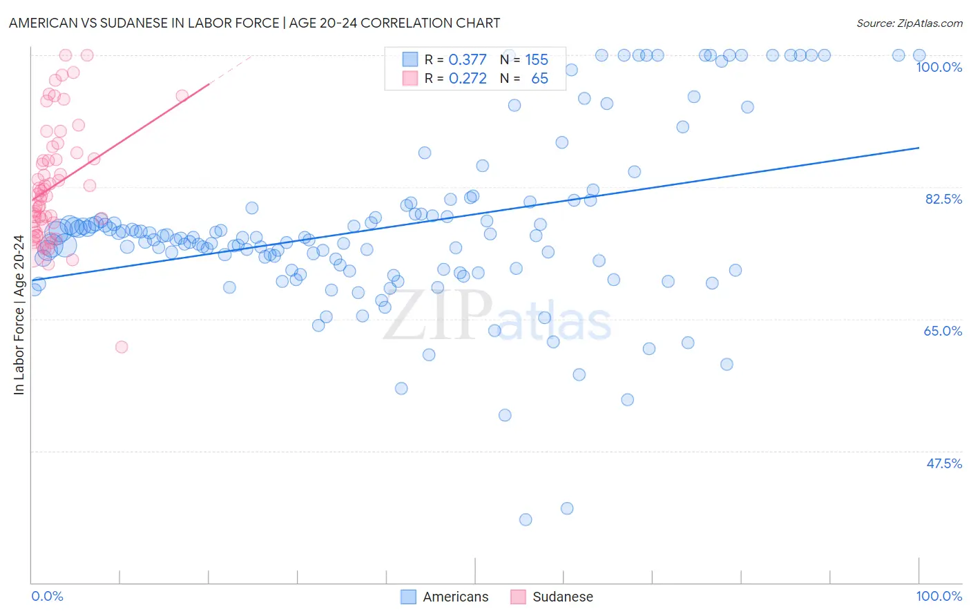 American vs Sudanese In Labor Force | Age 20-24