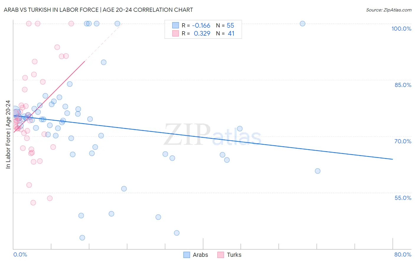 Arab vs Turkish In Labor Force | Age 20-24