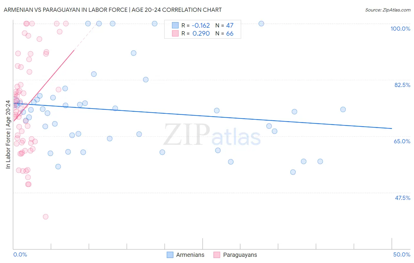 Armenian vs Paraguayan In Labor Force | Age 20-24