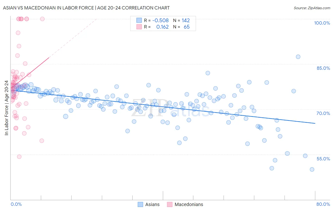 Asian vs Macedonian In Labor Force | Age 20-24