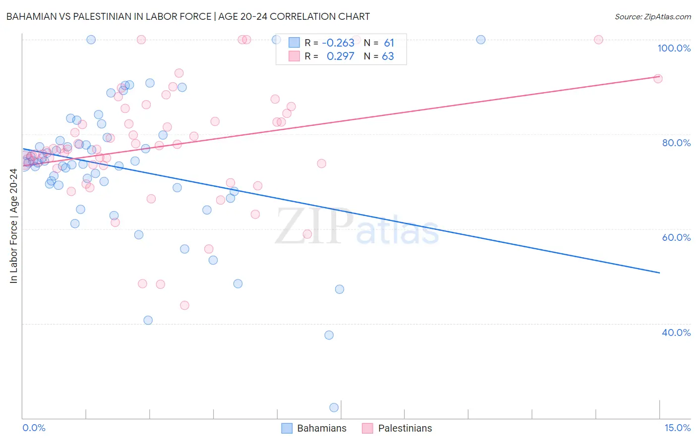 Bahamian vs Palestinian In Labor Force | Age 20-24