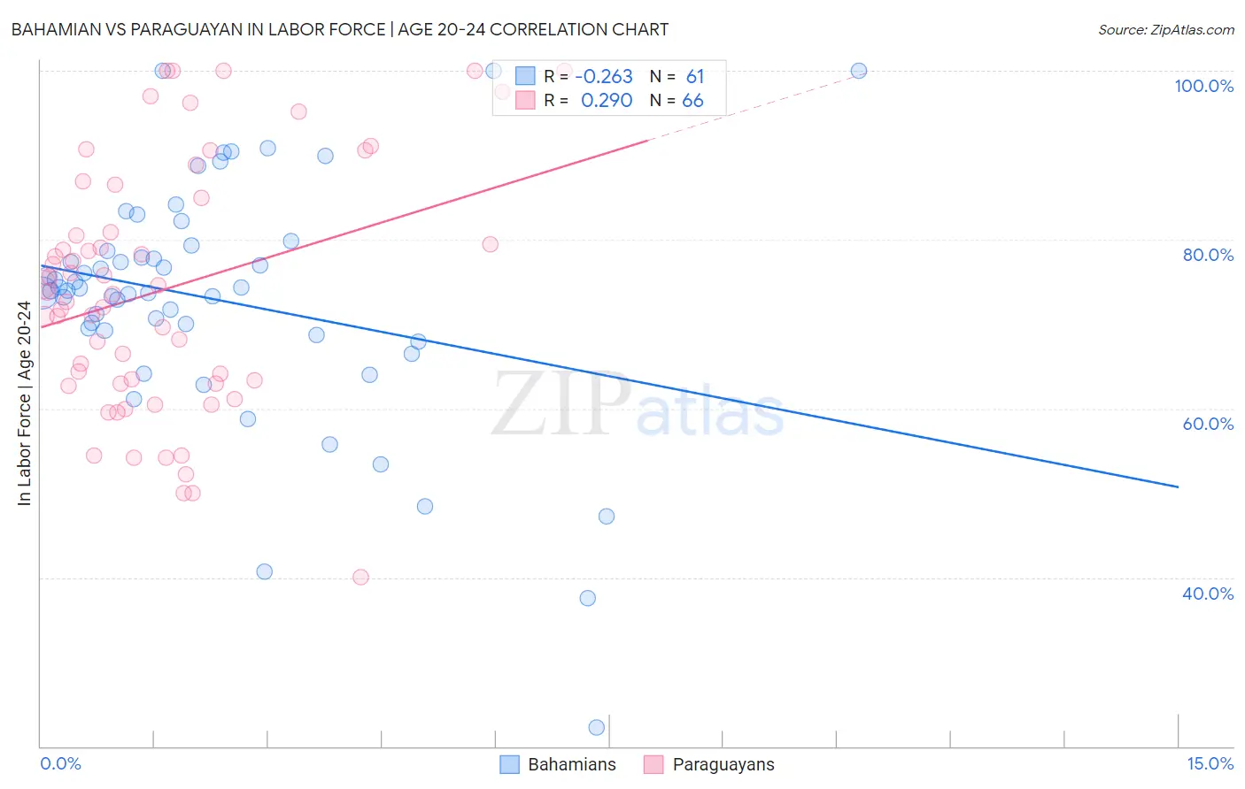 Bahamian vs Paraguayan In Labor Force | Age 20-24