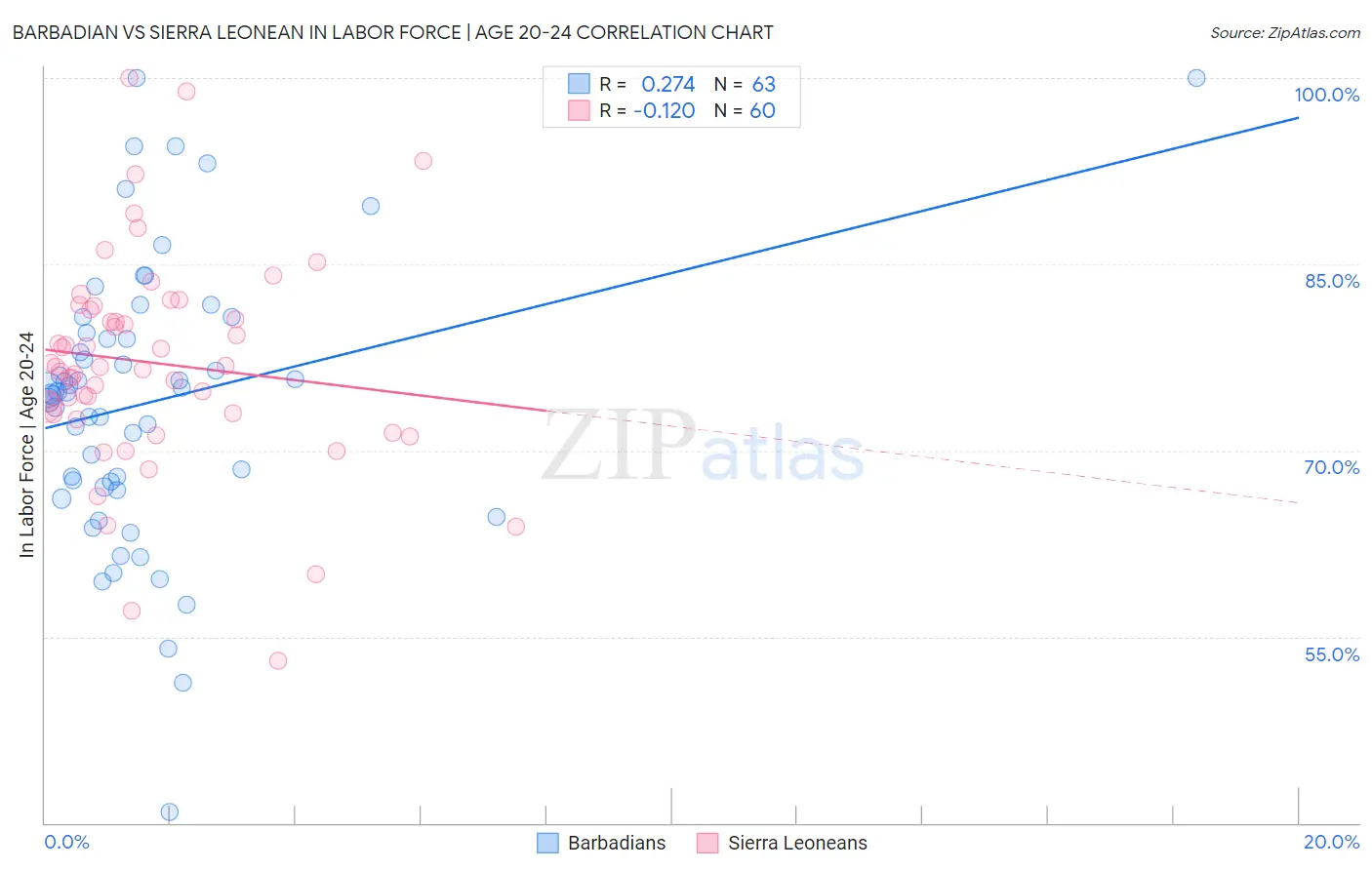 Barbadian vs Sierra Leonean In Labor Force | Age 20-24