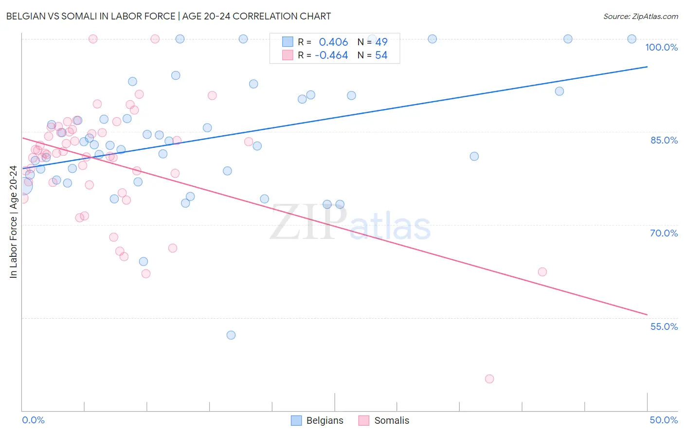 Belgian vs Somali In Labor Force | Age 20-24