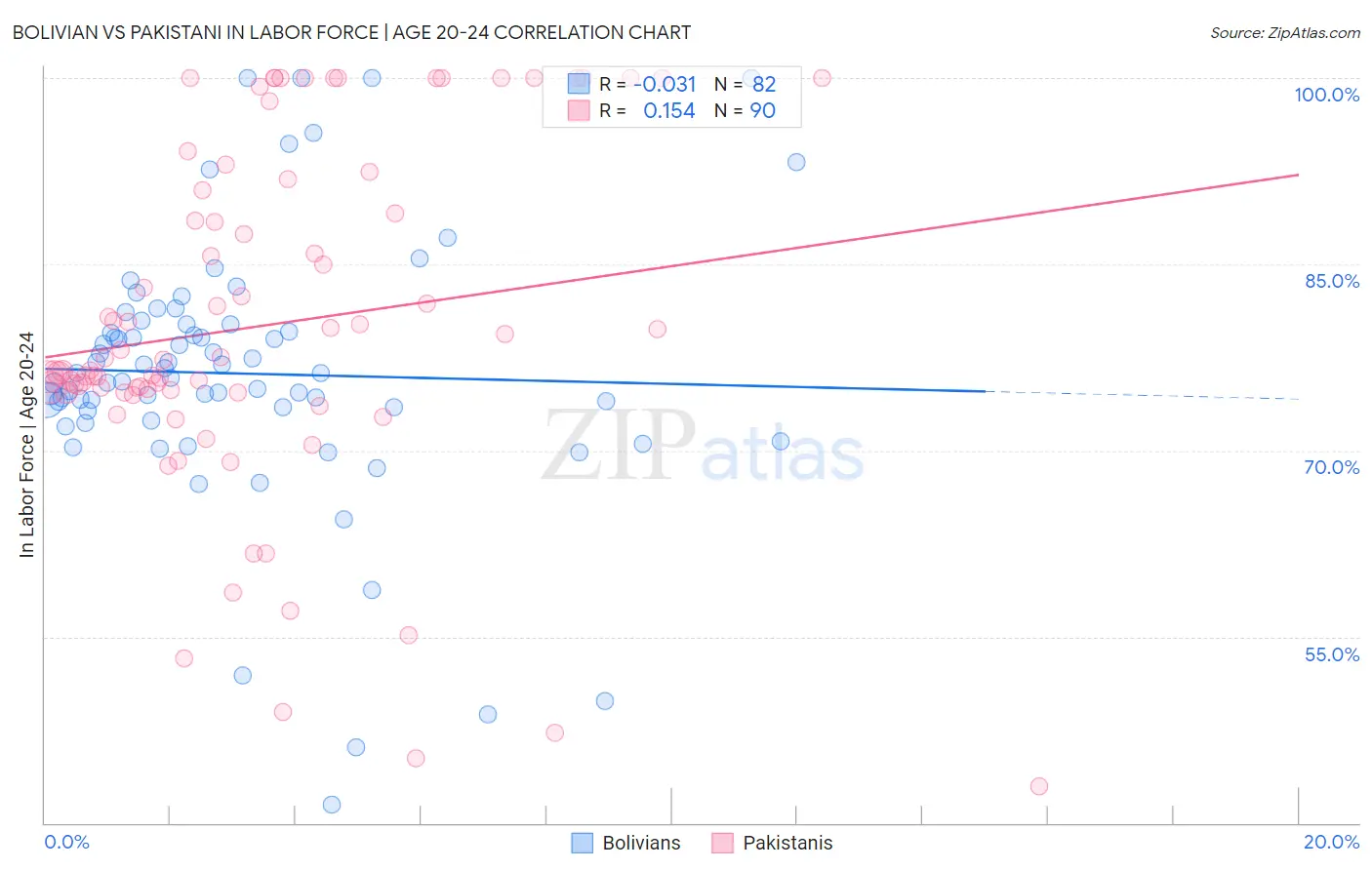 Bolivian vs Pakistani In Labor Force | Age 20-24