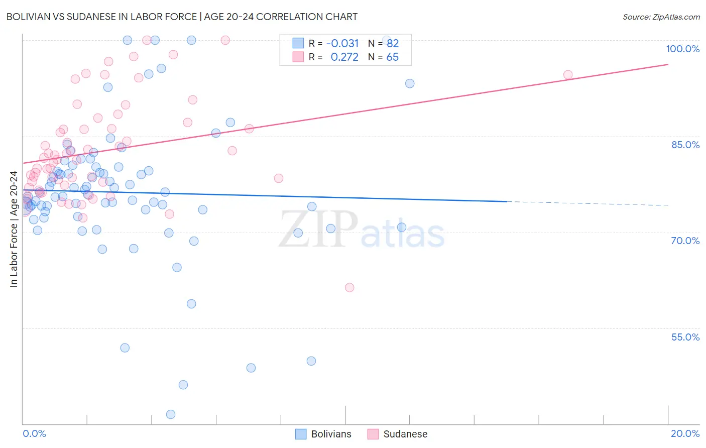 Bolivian vs Sudanese In Labor Force | Age 20-24