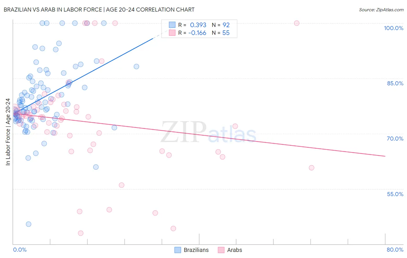 Brazilian vs Arab In Labor Force | Age 20-24