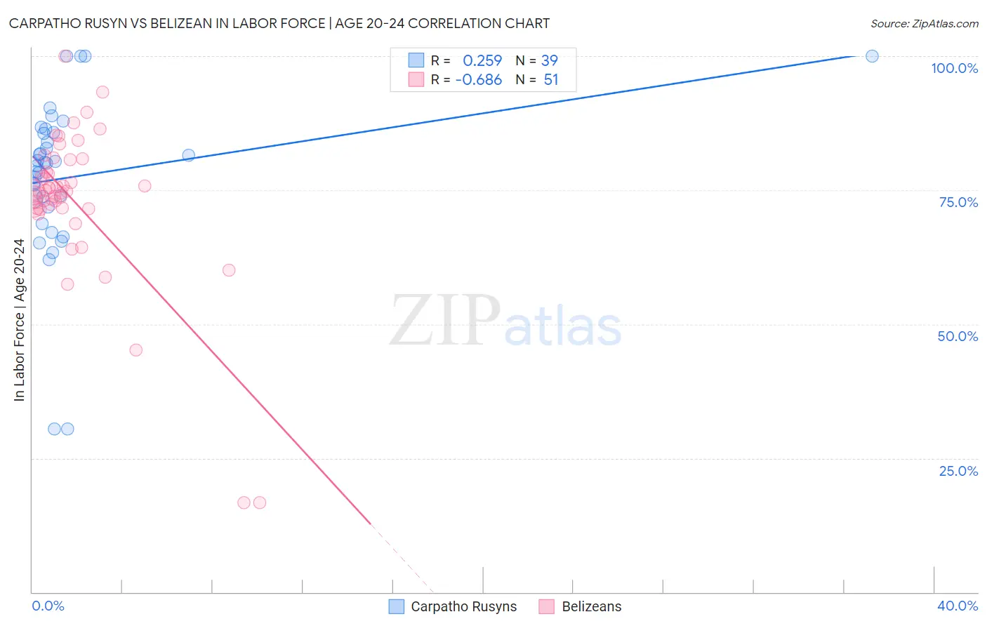 Carpatho Rusyn vs Belizean In Labor Force | Age 20-24