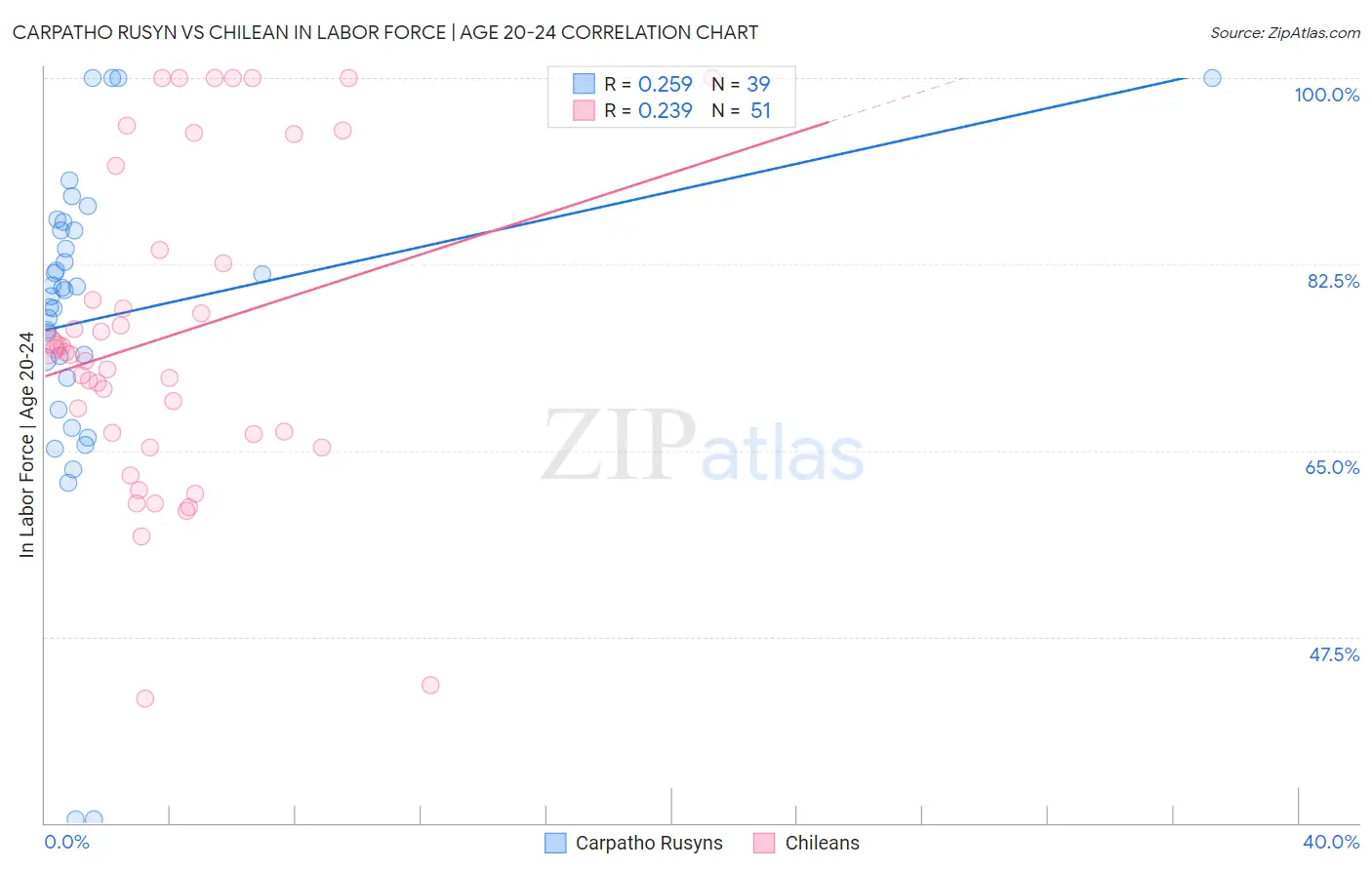 Carpatho Rusyn vs Chilean In Labor Force | Age 20-24