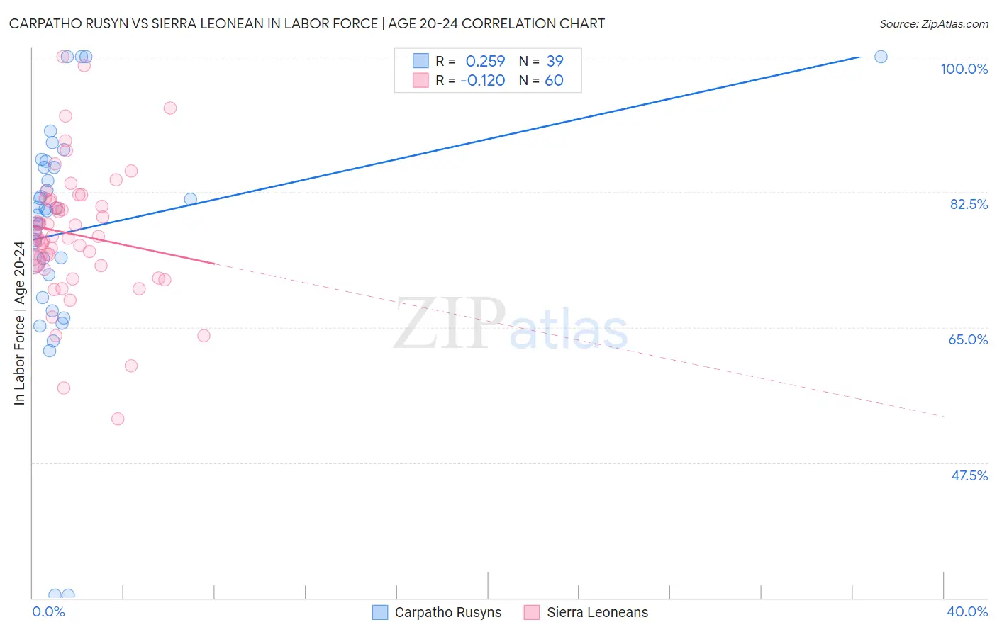 Carpatho Rusyn vs Sierra Leonean In Labor Force | Age 20-24