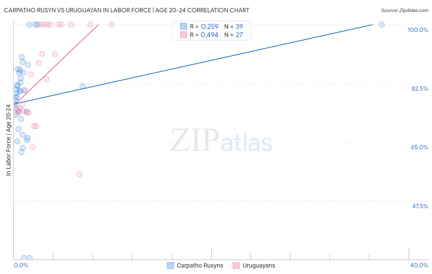 Carpatho Rusyn vs Uruguayan In Labor Force | Age 20-24