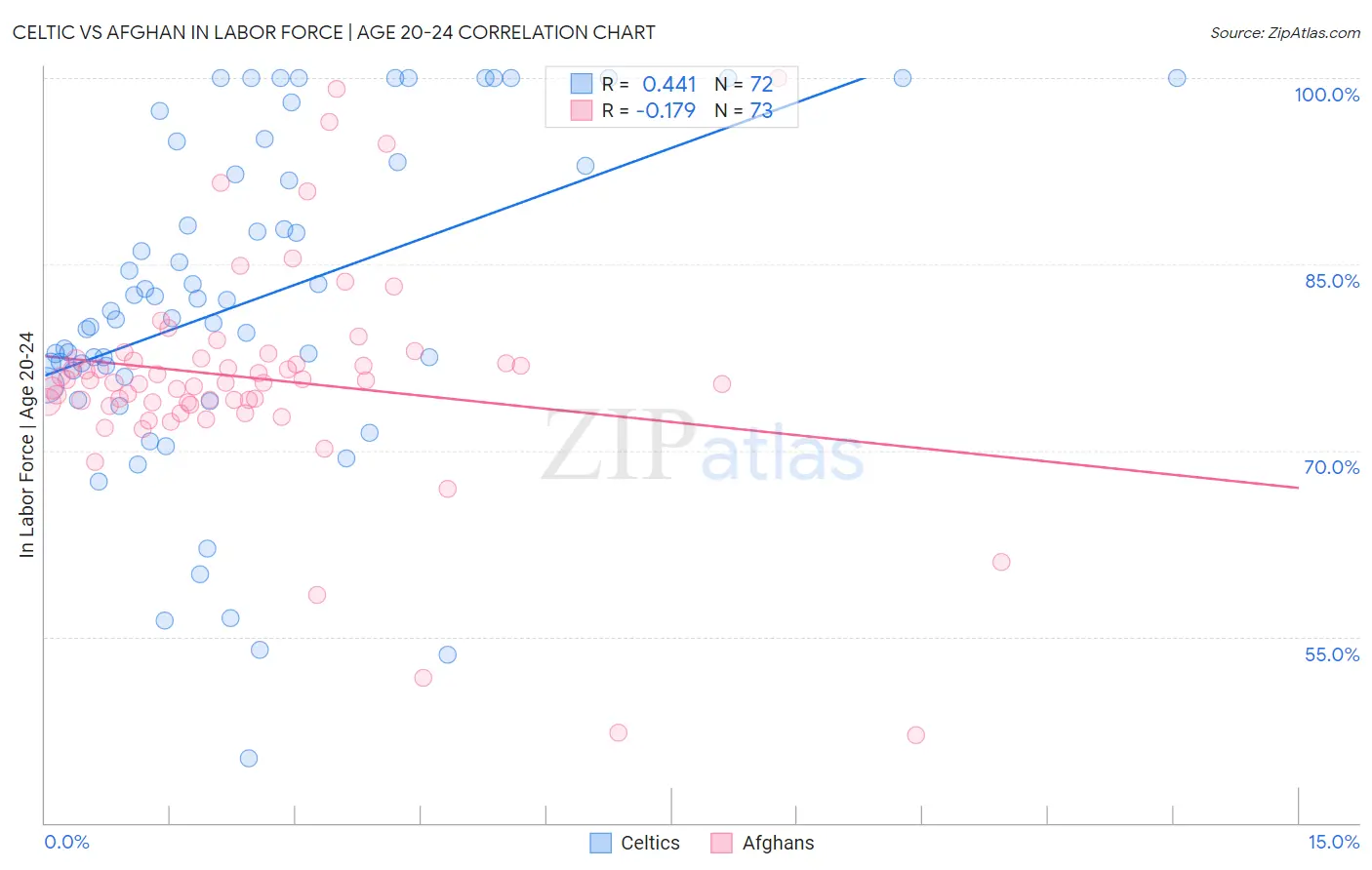 Celtic vs Afghan In Labor Force | Age 20-24