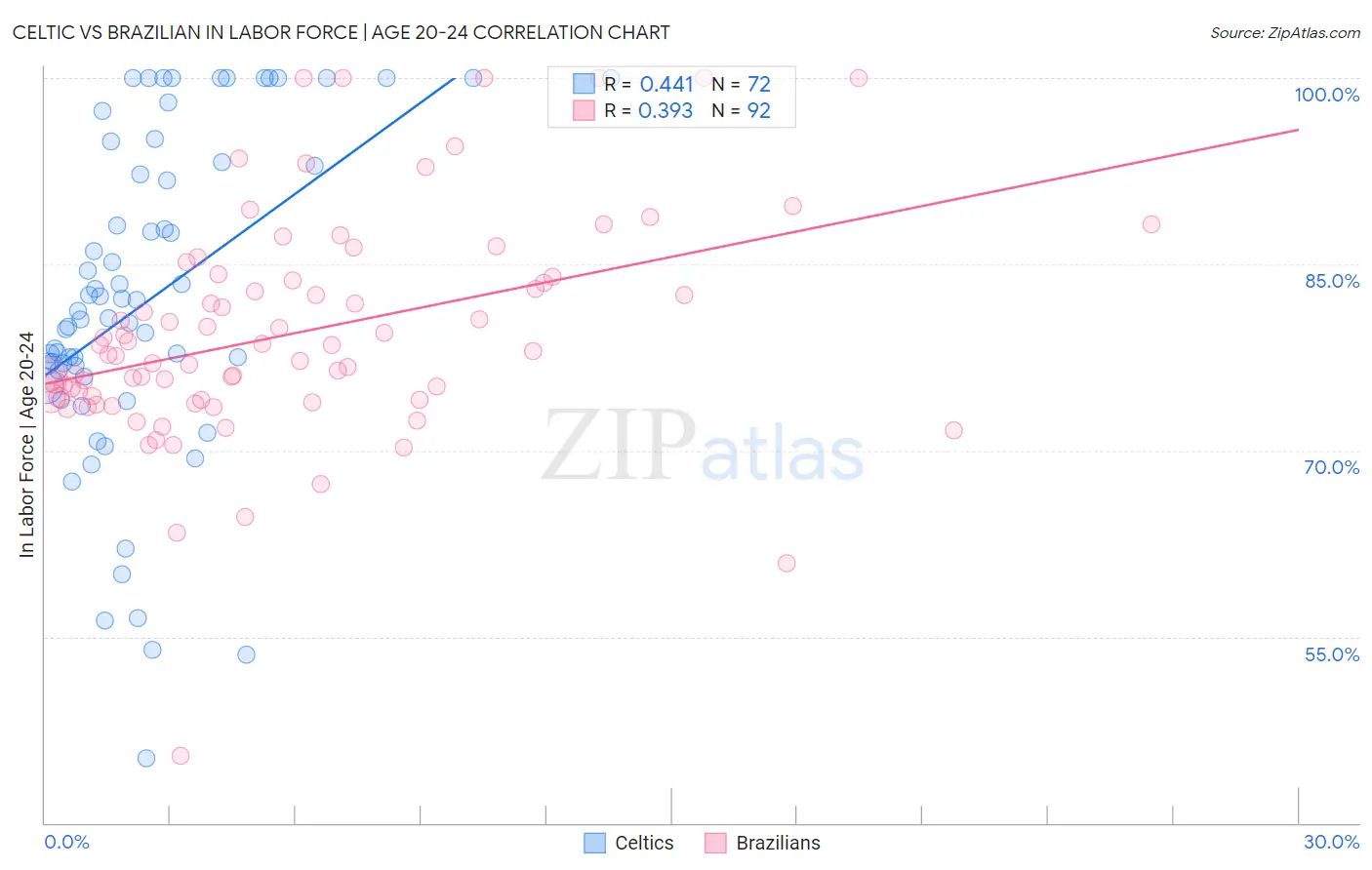 Celtic vs Brazilian In Labor Force | Age 20-24