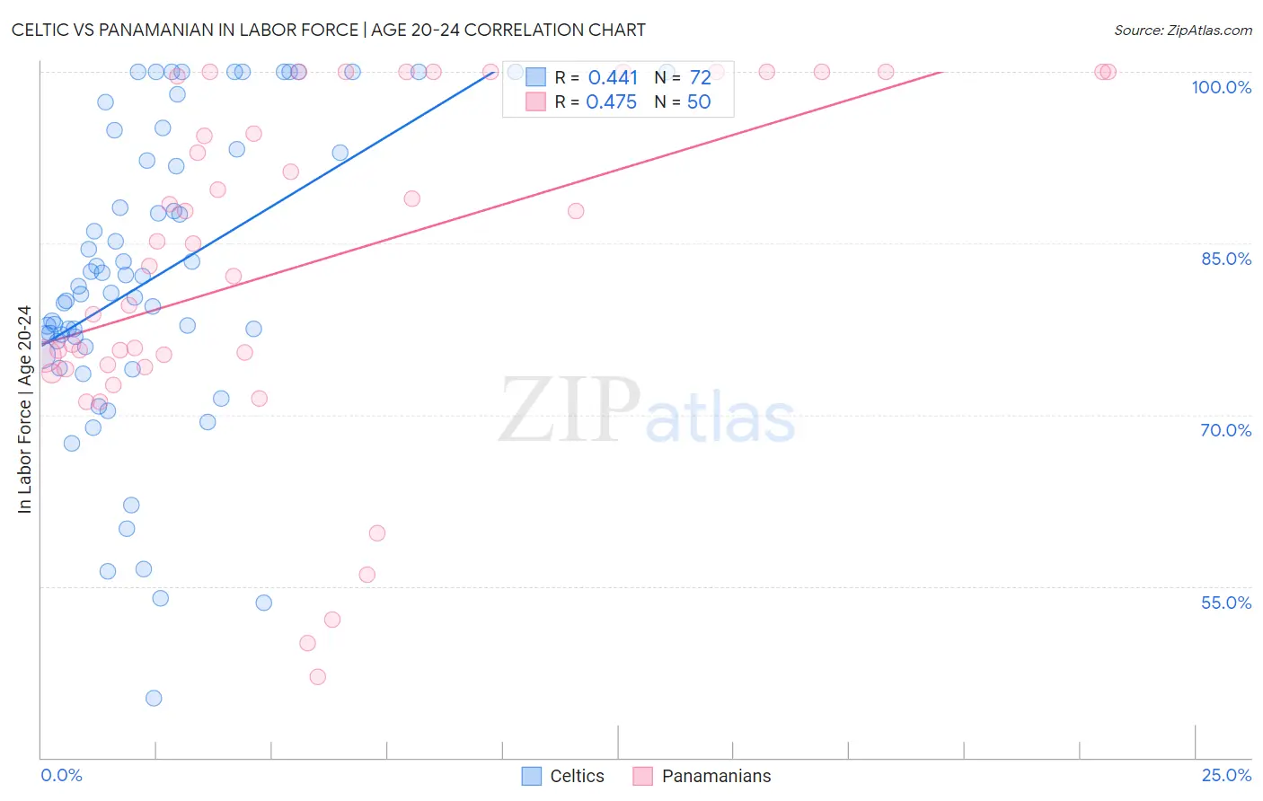 Celtic vs Panamanian In Labor Force | Age 20-24