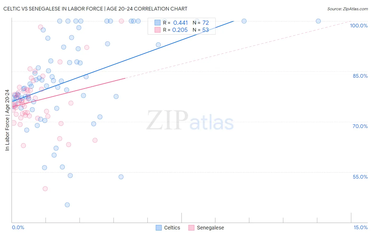 Celtic vs Senegalese In Labor Force | Age 20-24