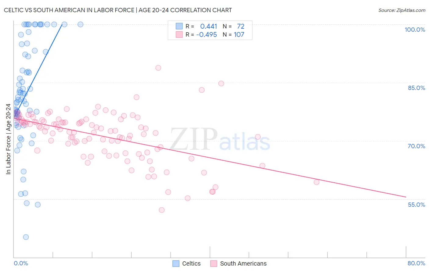 Celtic vs South American In Labor Force | Age 20-24